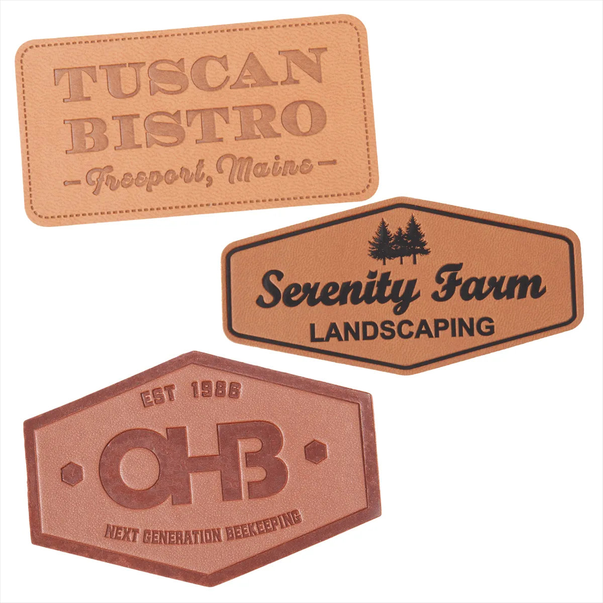 faux leather patches white background