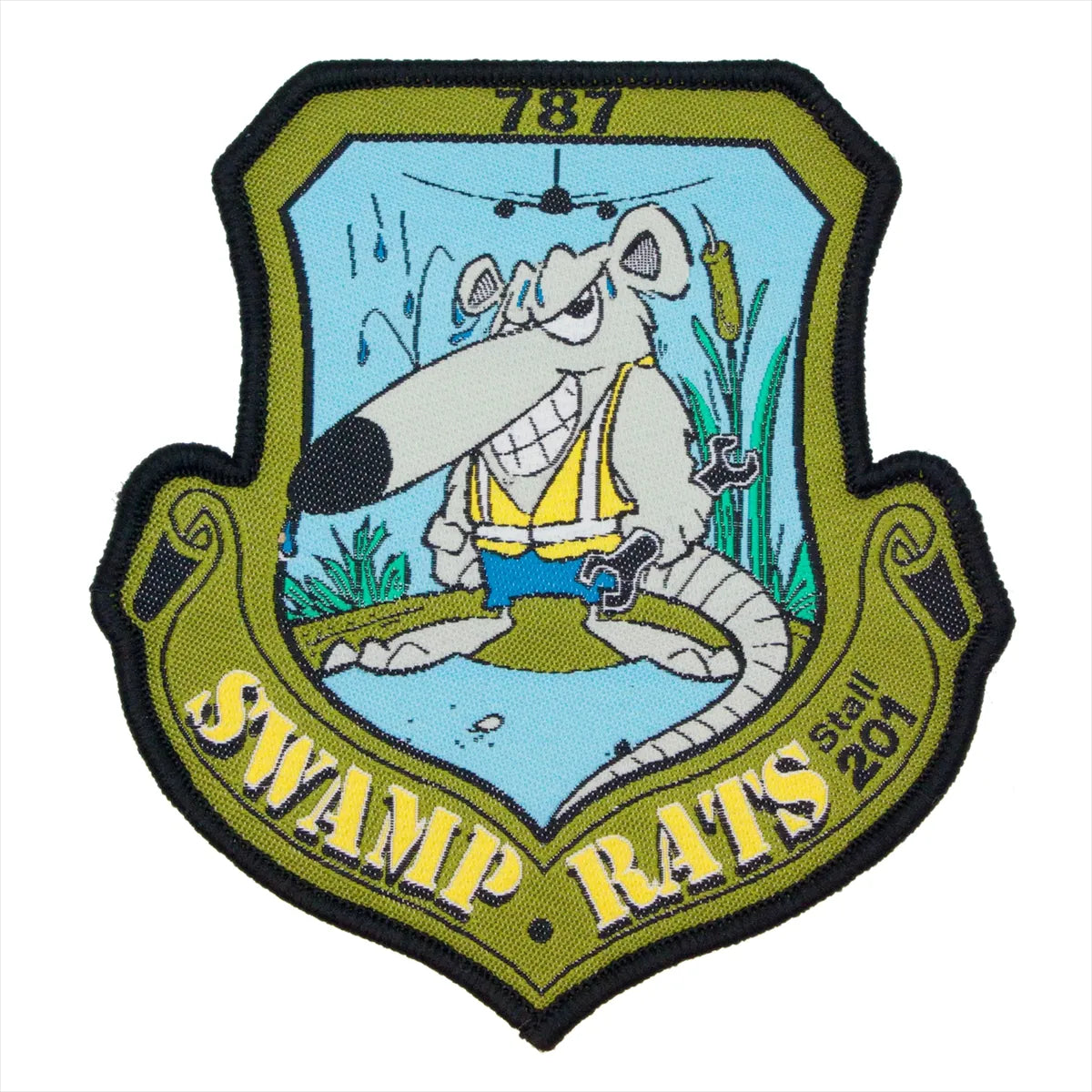 custom woven patch 787 swamp rats