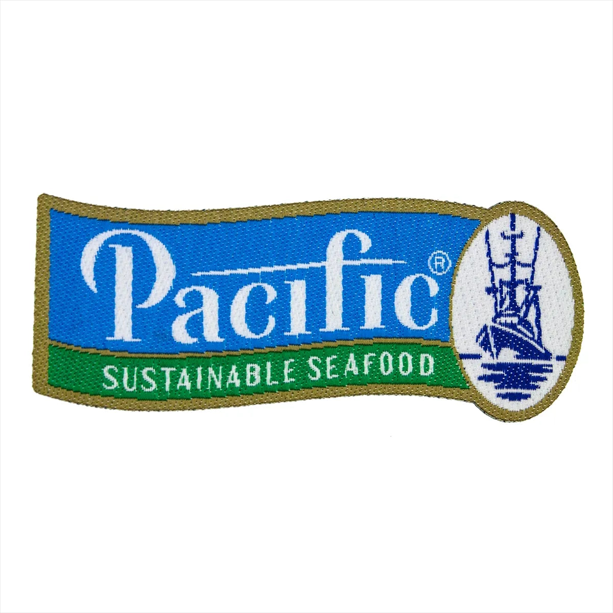 custom woven patch pacific sustainable seafood patch