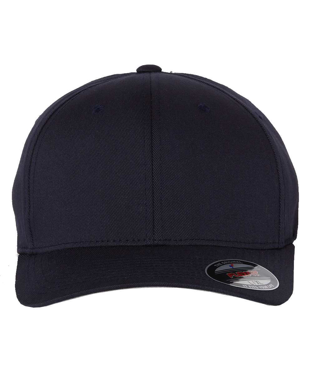 Black cap with a brand logo on a white background