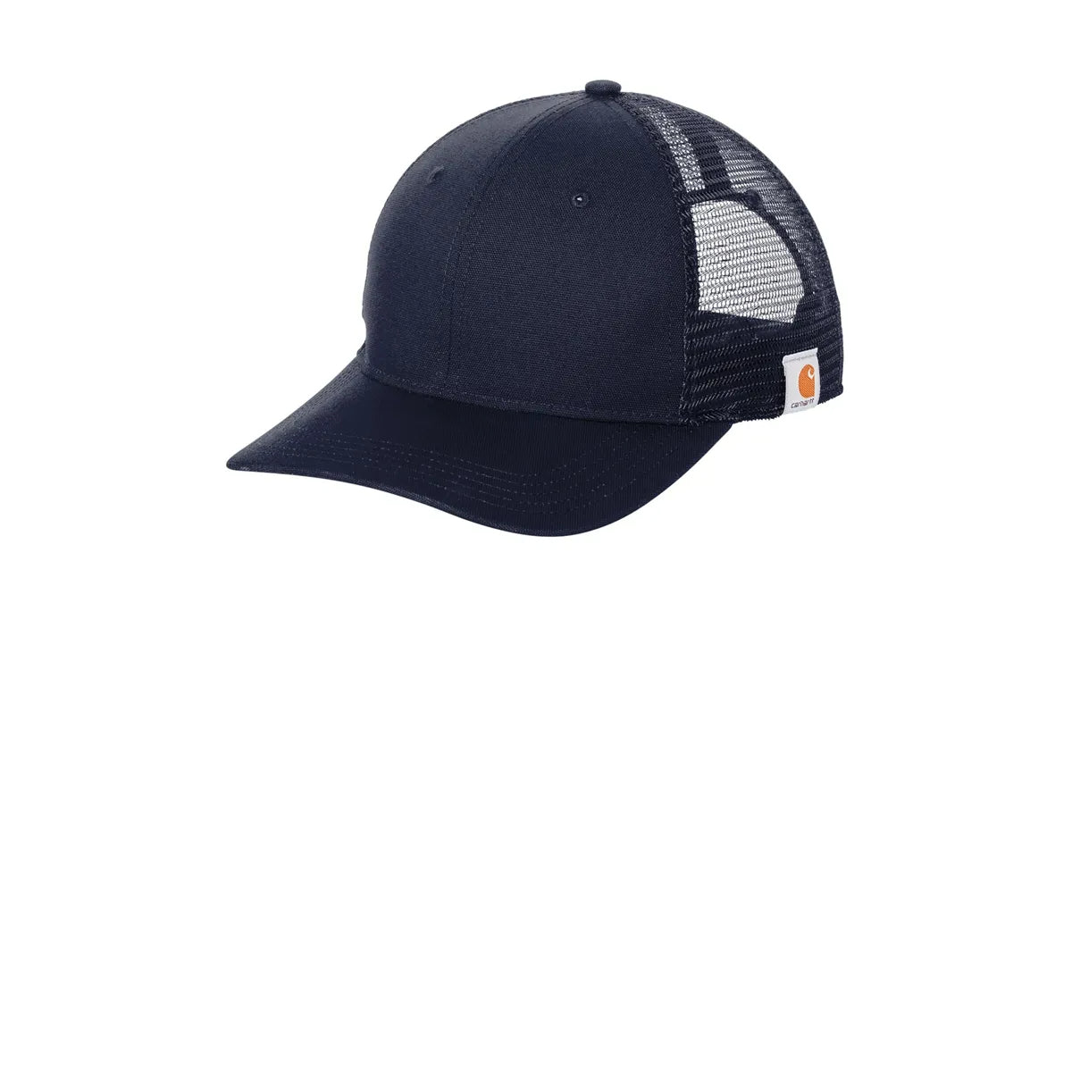 Black cap with mesh back on a white background