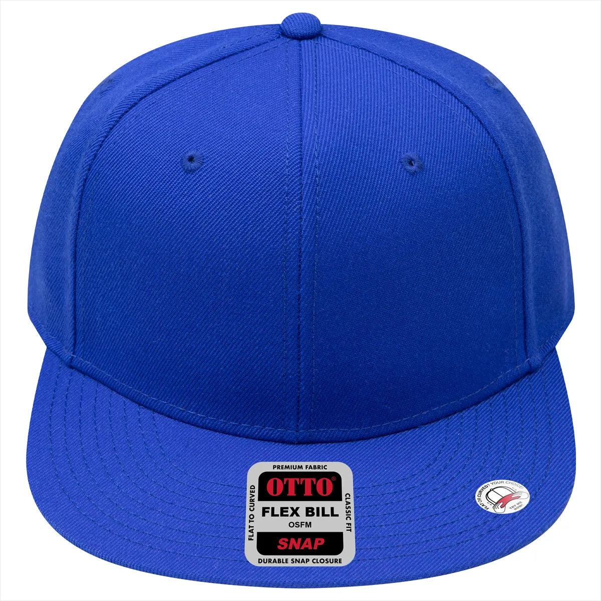 blue otto cap white background
