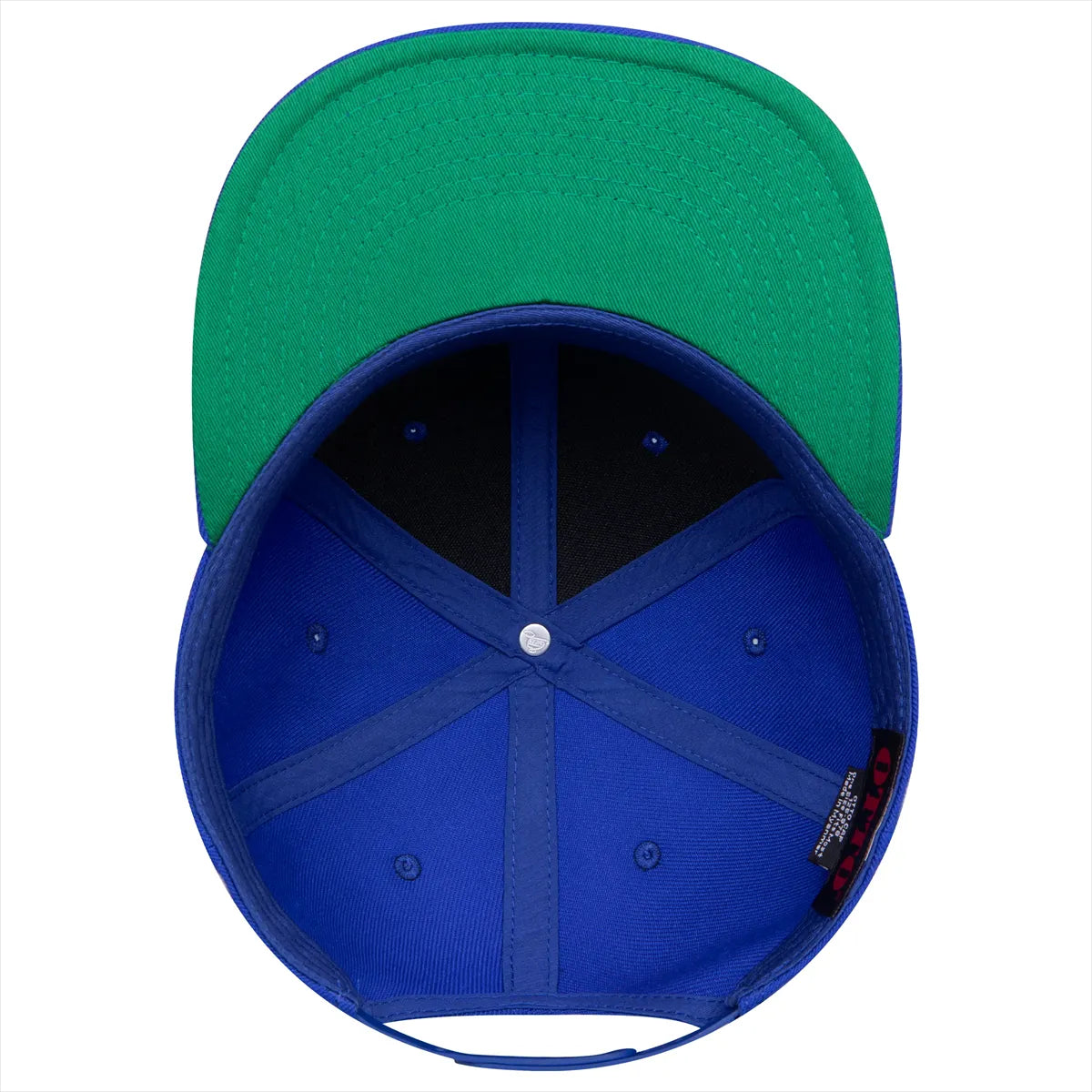 blue and green otto cap white background 