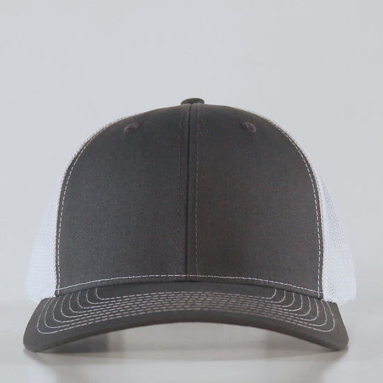 video if a black and  white mesh richardson 112 snapback cap