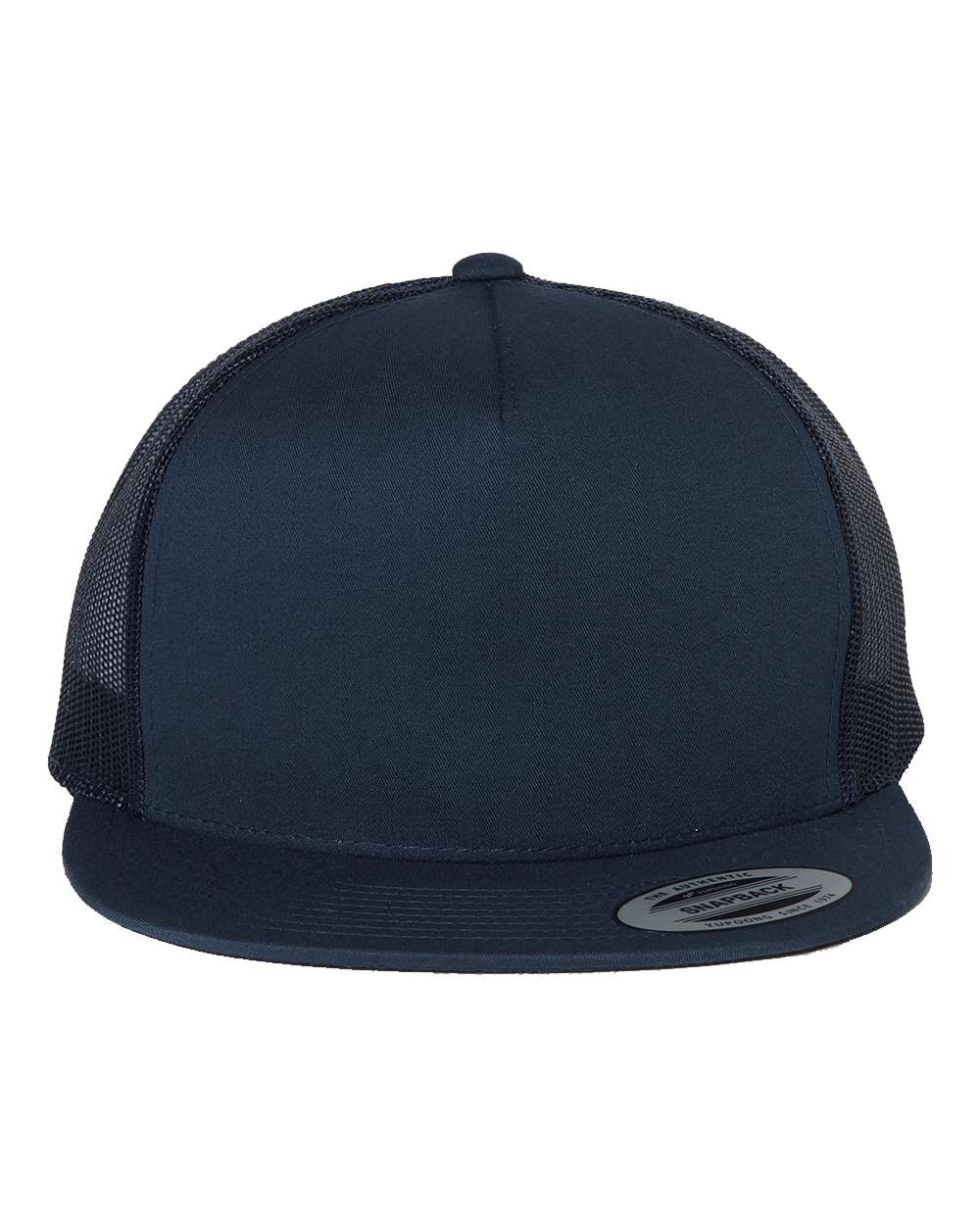 navy blue 5 panel yupoong cap