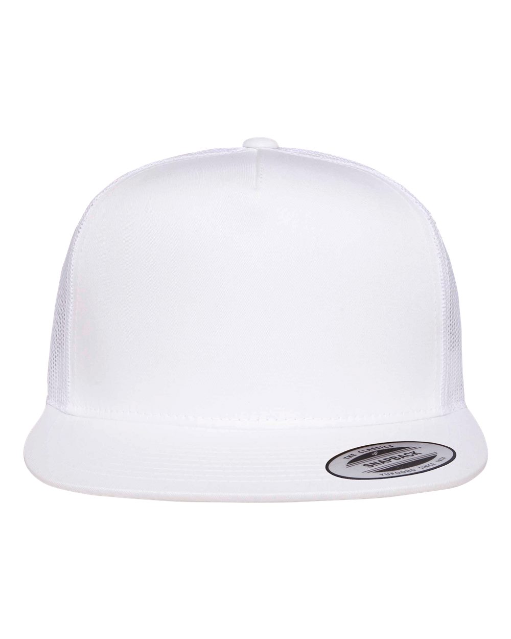 white yupoong 5 panel classic cap